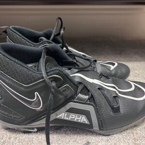 Nike Alpha Men's Black and Gray Athletic Football Cleats